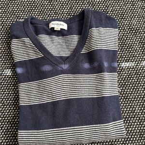 Goodfellow & Co Men's V-Neck Sweater in Navy and White Stripes